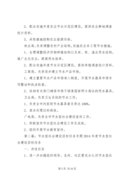 关于下达节水型社会建设目标任务.docx