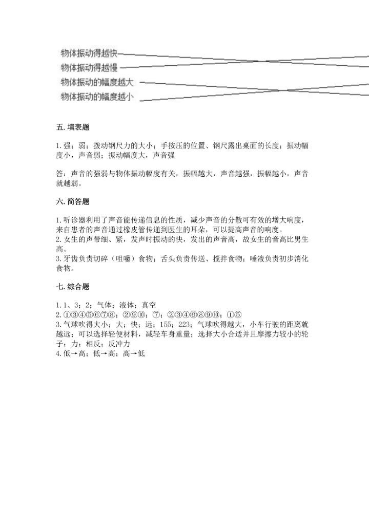 教科版科学四年级上册期末测试卷附答案解析.docx
