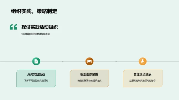 掌握实践活动的组织与管理