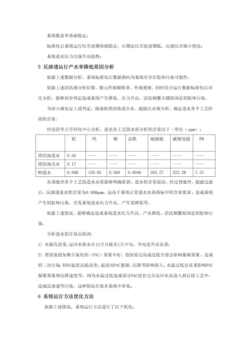 反渗透产水率下降原因分析及改进标准措施.docx