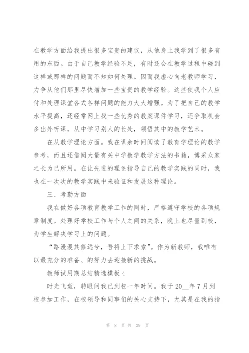 教师试用期总结模板（10篇）.docx