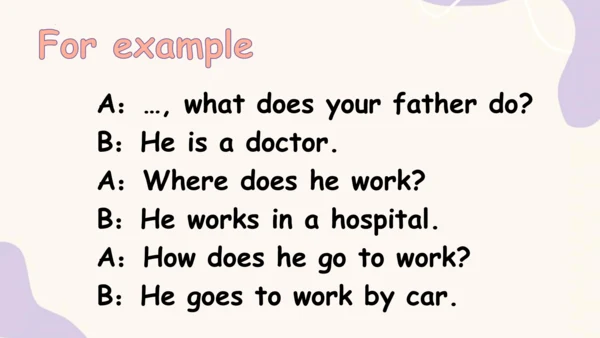Unit 5 What does he do? PB Let's talk 课件+素材(共32张PP