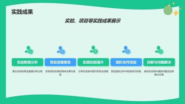 绿色插画风大学生期末学习成果汇报PPT模板