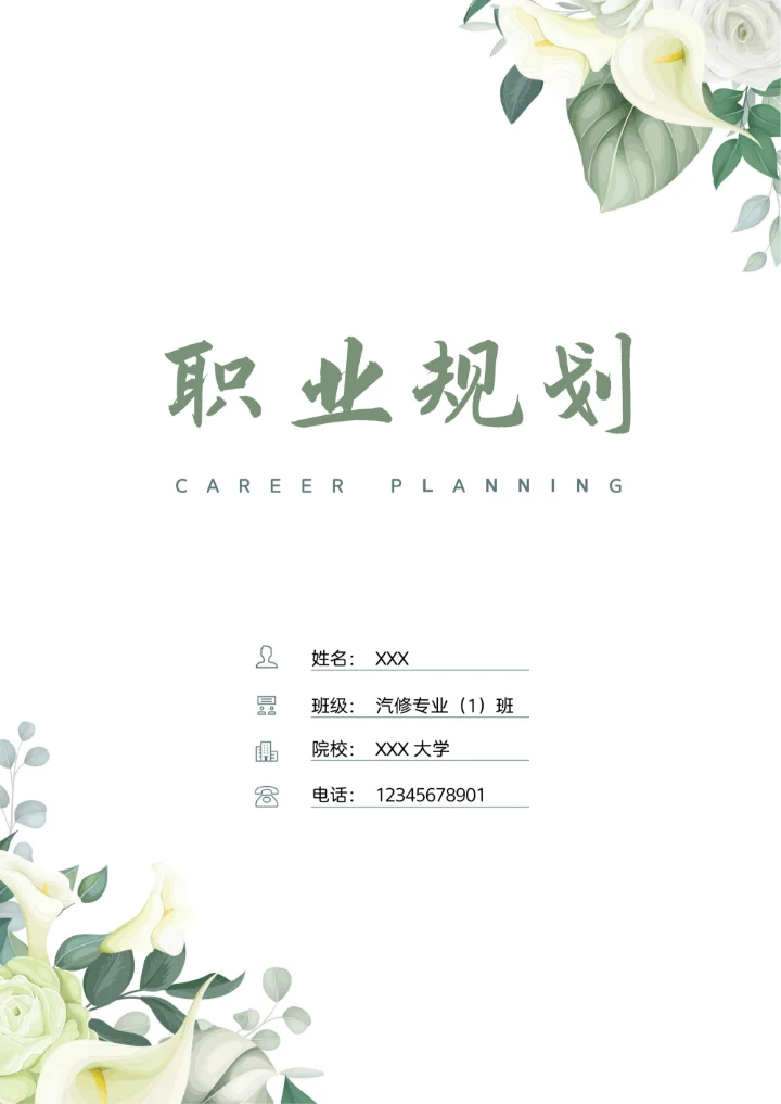 小清新职业生涯规划书