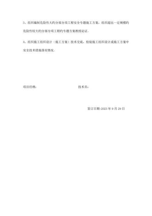 公司项目经理安全生产责任书.docx