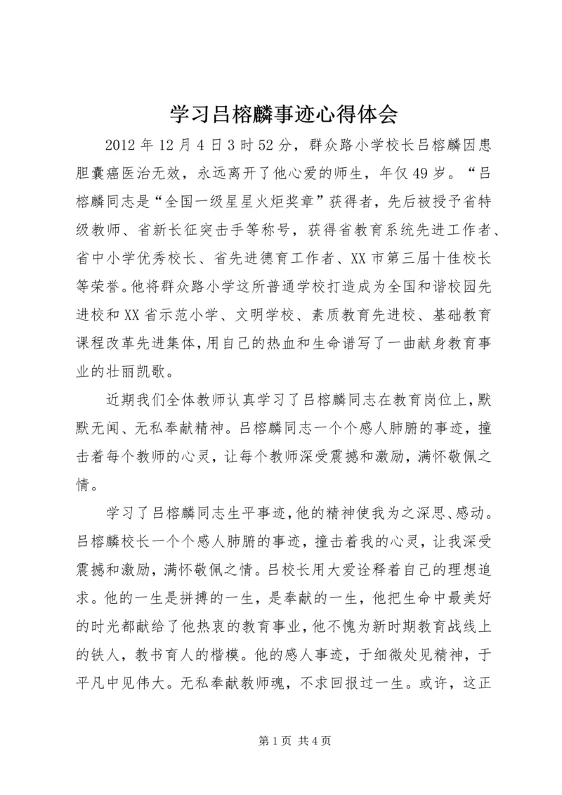 学习吕榕麟事迹心得体会.docx