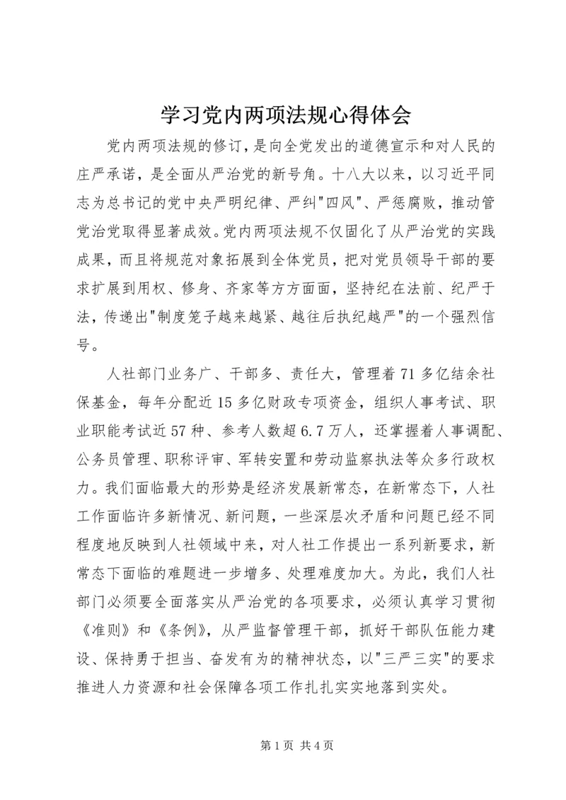 学习党内两项法规心得体会.docx