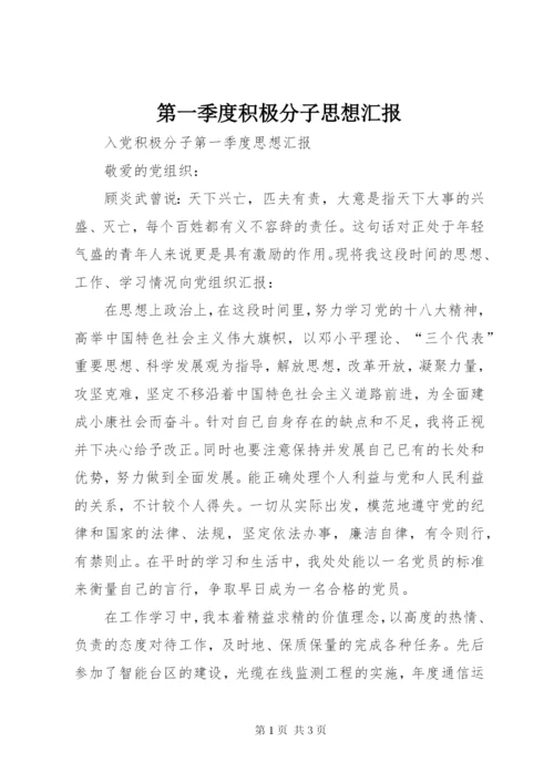第一季度积极分子思想汇报 (4).docx