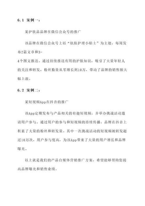 产品自媒体营销推广方案