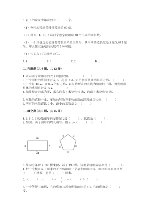 嵊泗县六年级下册数学期末测试卷（培优）.docx