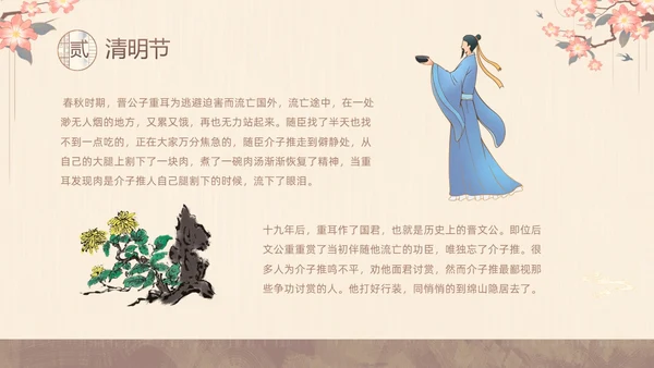 黄色中国风中国四大传统节日介绍PPT
