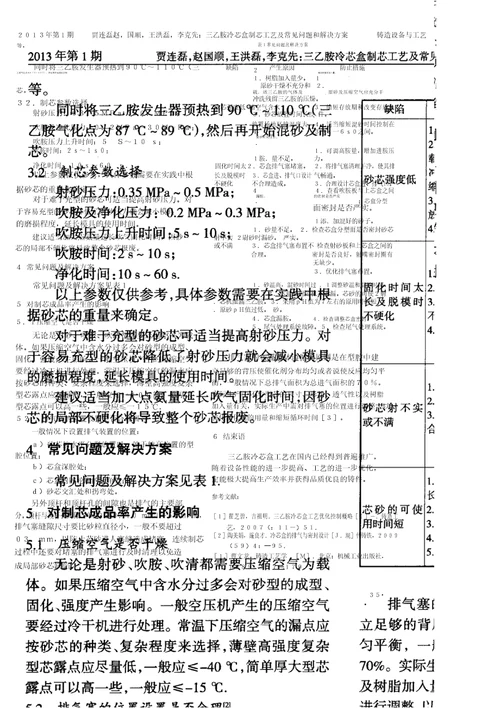 三乙胺冷芯盒制芯工艺及常见问题和解决方案