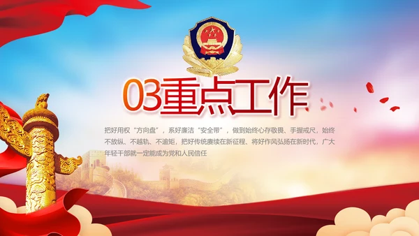 公安警察年终工作总结汇报动态PPT