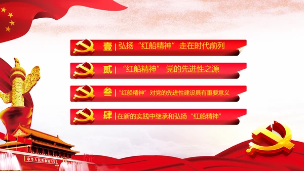 红船精神代代相传通用PPT模板