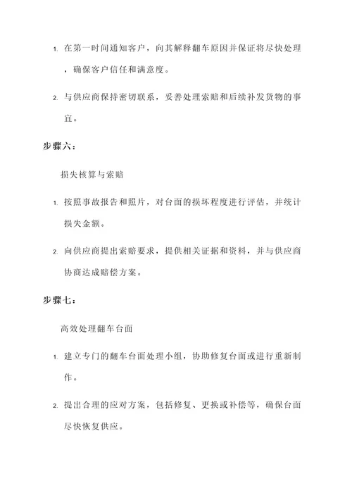 橱柜台面翻车现场处理方案