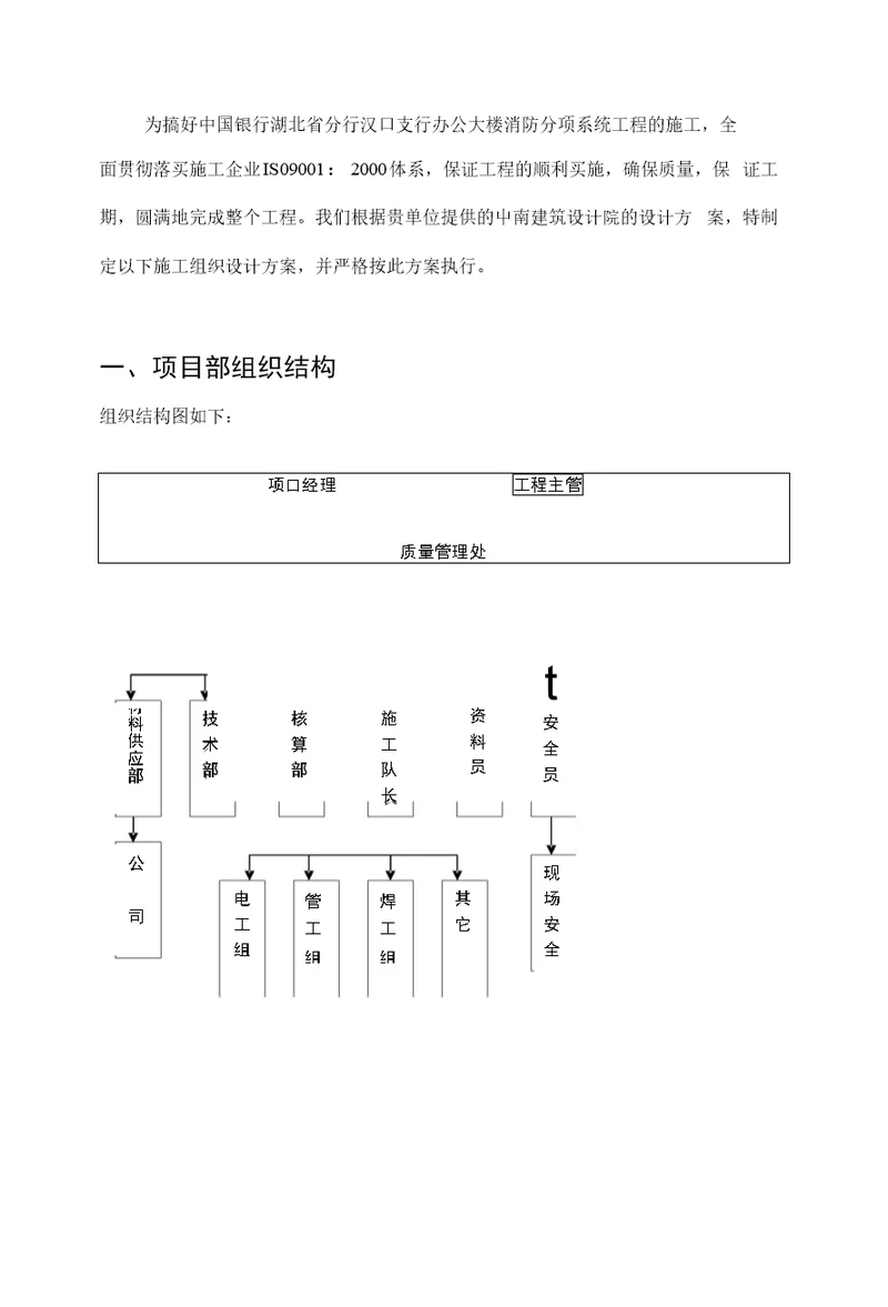 中国银行湖北省分行汉口支行办公大楼消防报警及自动灭火系统工程施工方案消防工程施工