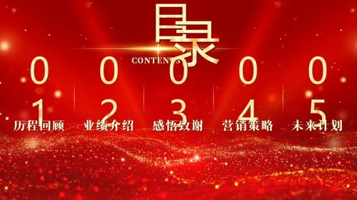 红色科技风光效烫金字大气开业大吉盛大开业商务通用PPT模板
