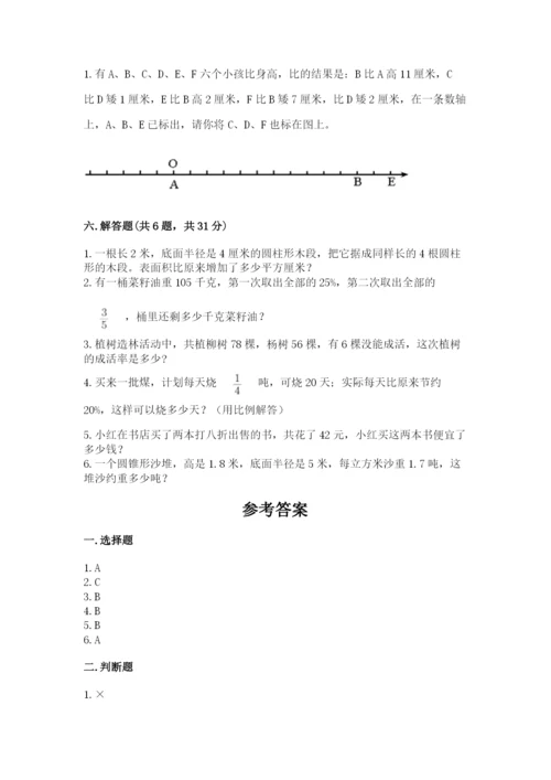 人教版六年级下册数学期末测试卷附答案（综合题）.docx