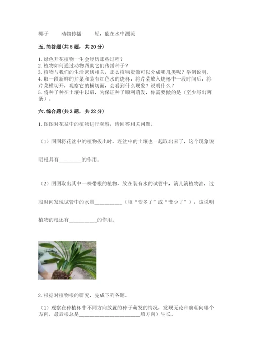 教科版科学四年级下册第一单元《植物的生长变化》测试卷及答案【新】.docx