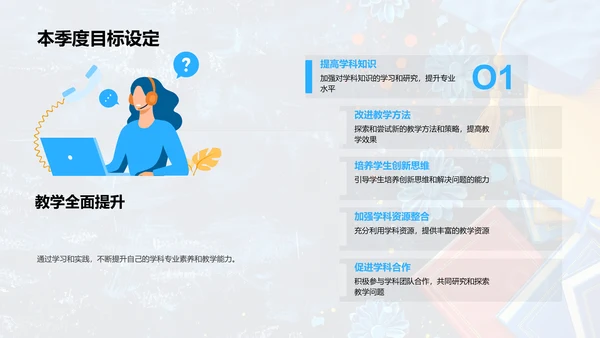 季度教师成长总结PPT模板