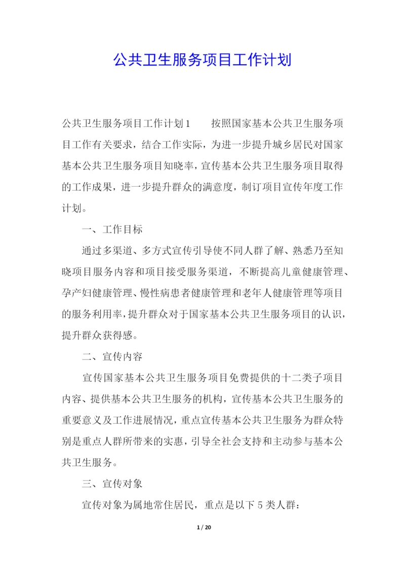 公共卫生服务项目工作计划.docx