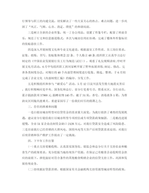 精编之年银行上半年工作总结及下半年工作计划范文3篇.docx