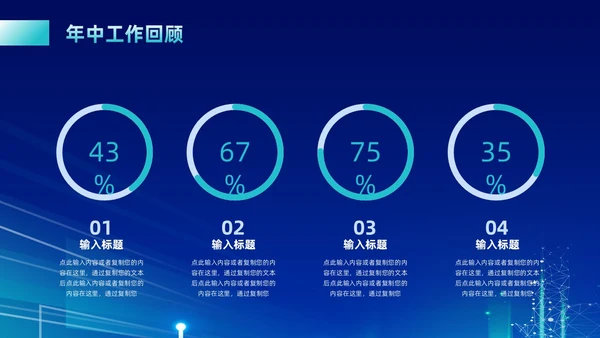 蓝色绿色科技风年中工作总结汇报ppt模板年中总结