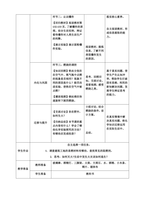 【教学能手大赛】人教版化学九上 7.1《燃烧与灭火》教学设计