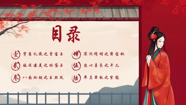 红楼梦人物介绍通用PPT模板