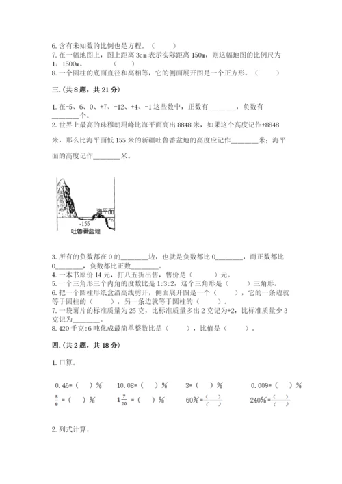 苏教版六年级数学小升初试卷（突破训练）.docx