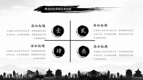 古典水墨城市工作总结PPT模板