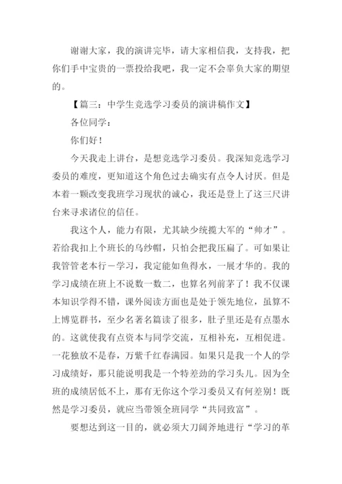 初中学习委员竞选稿.docx
