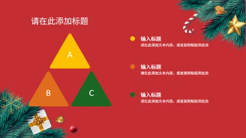 圣诞节快乐红色通用PPT模版