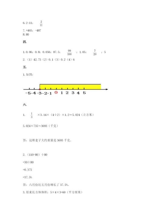 小学六年级数学毕业试题含答案（综合卷）.docx