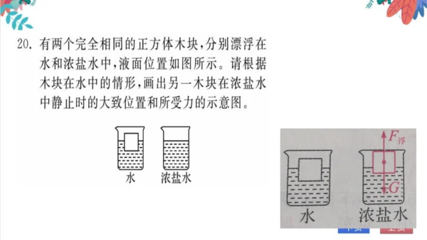 【人教版】物理八年级下册 第10章 自我测评 习题课件