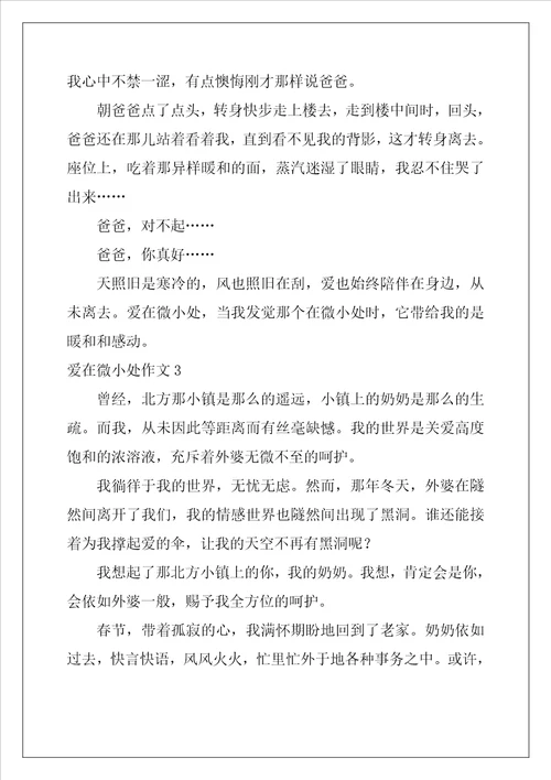 爱在细微处作文800字10篇