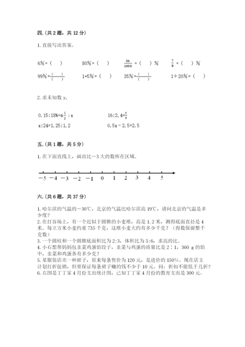 河南省平顶山市六年级下册数学期末考试试卷（word）.docx