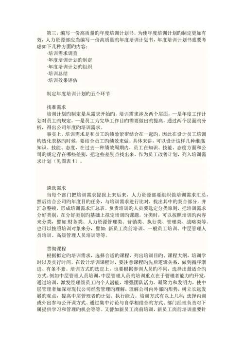 如何制定培训年度计划Doc1.docx