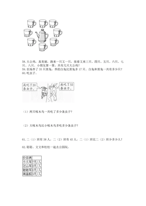 二年级上册数学应用题100道附答案（满分必刷）.docx