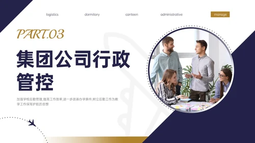 蓝黄商务实拍风格后勤管理培训PPT课件