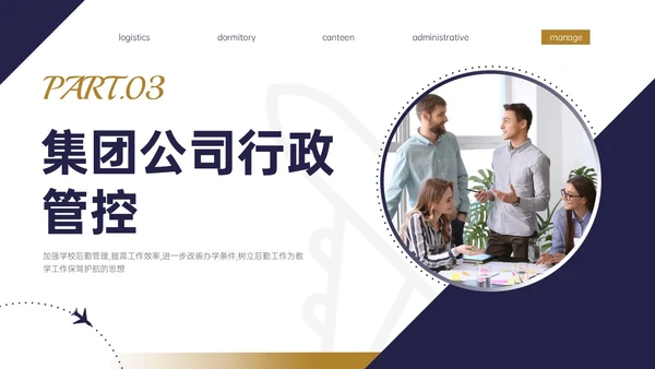 蓝黄商务实拍风格后勤管理培训PPT课件