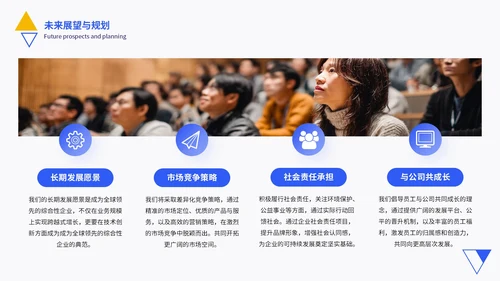黄蓝色简约风工作总结通用PPT模板