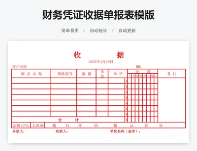 财务凭证收据单报表模版