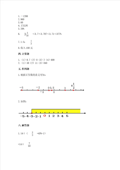 2022小学六年级下册数学期末必刷题附参考答案完整版