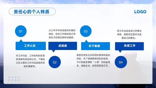 蓝色简约责任心与执行力PPT模板宣传PPT动态PPT