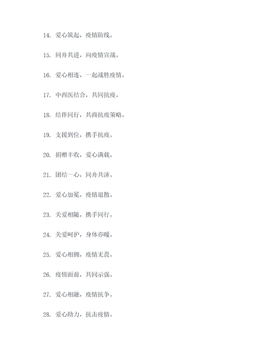 疫情间捐赠物资的标语