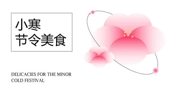 中国风粉色梅花主题小寒节气介绍PPT