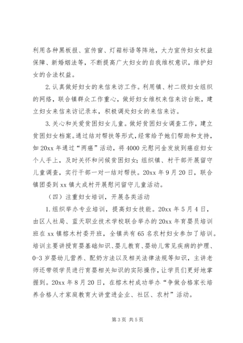 乡镇妇联年度工作总结及工作计划范文.docx