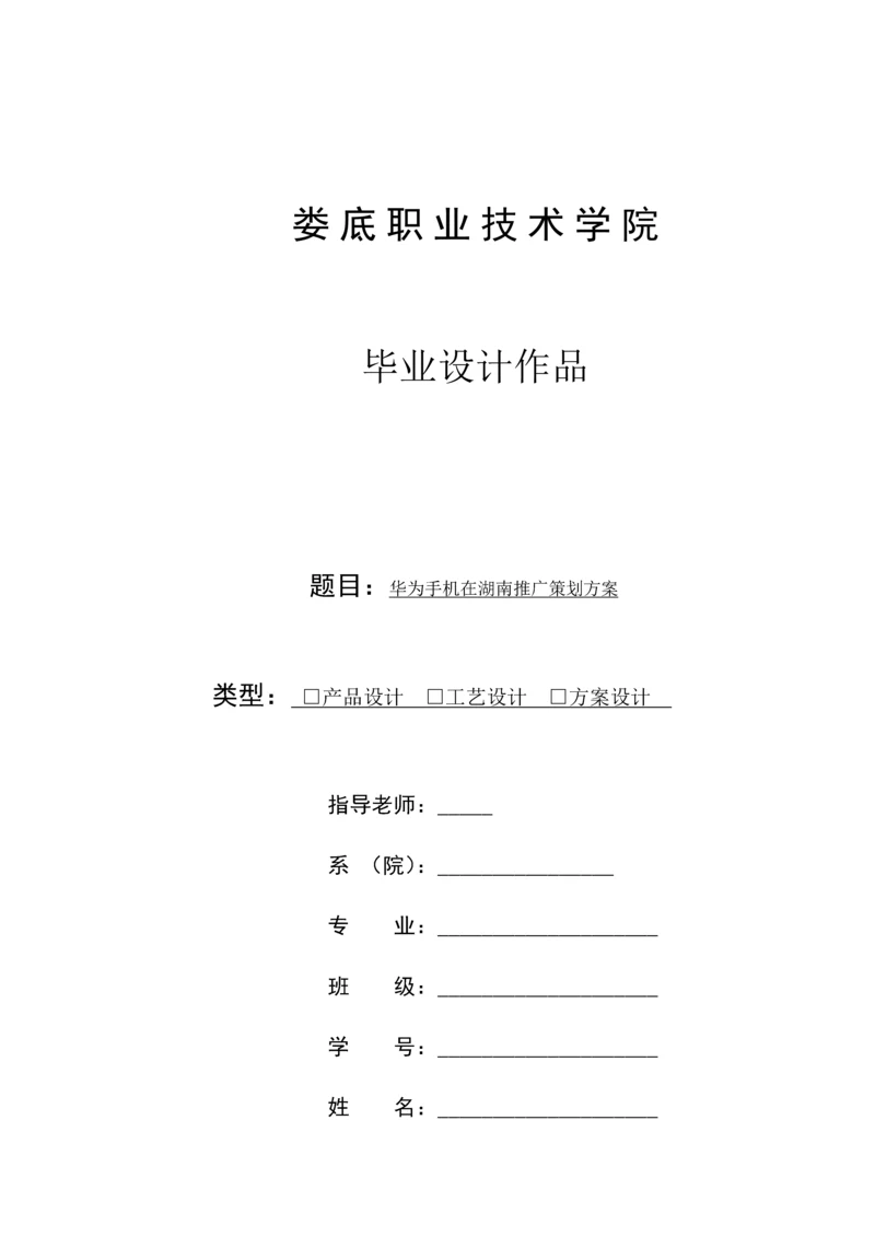 华为手机在湖南的推广专项策划专业方案.docx