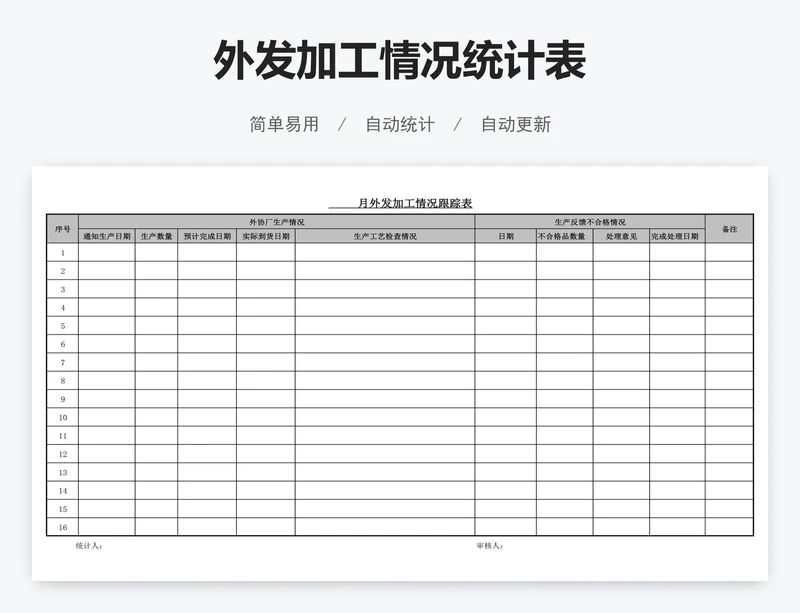 外发加工情况统计表